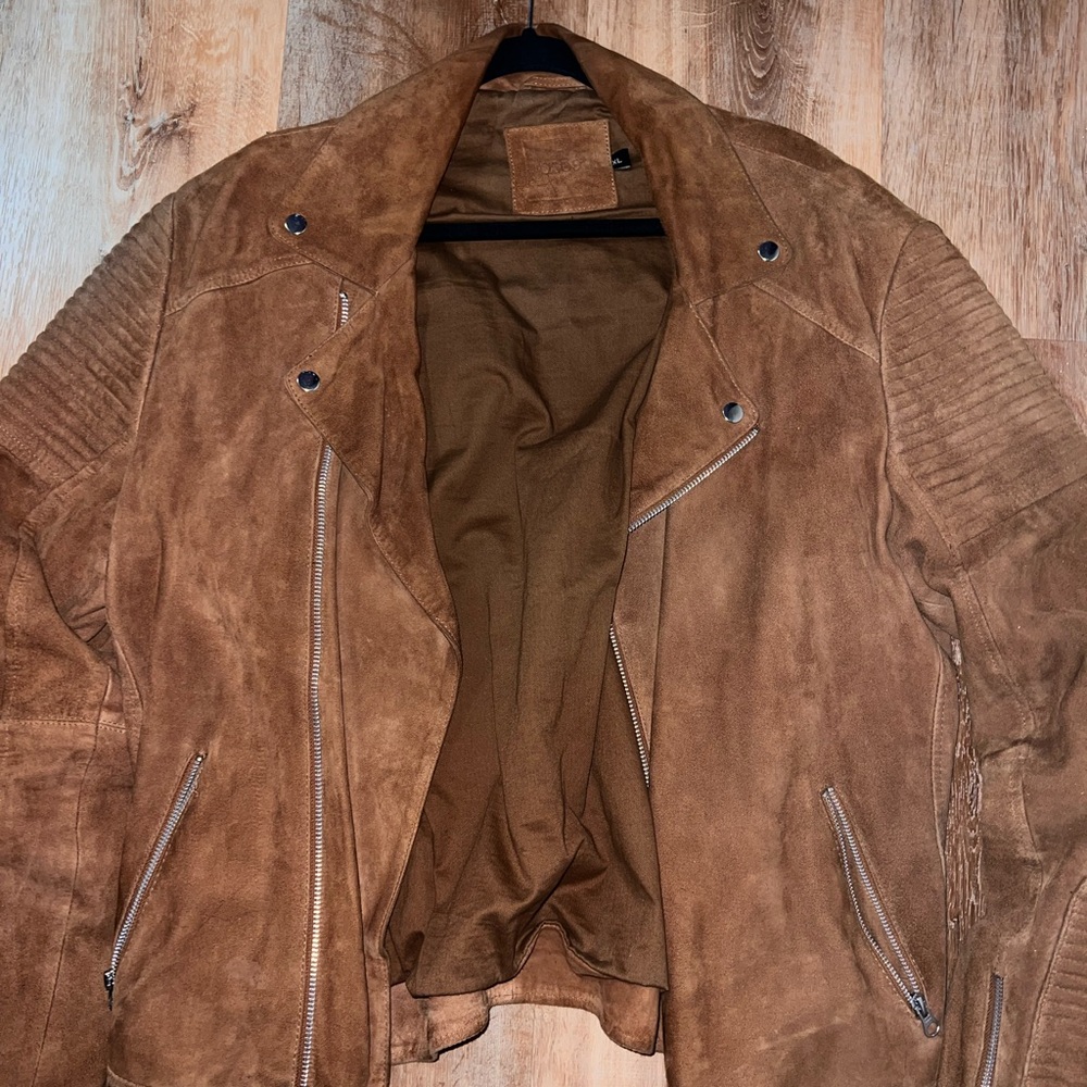 ASOS Tan Suede Bomber Jacket